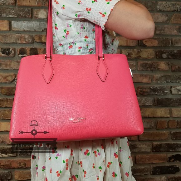 Kate Spade NY New York ZEE ZEE Large Work Tote IN Peach Melba Shoulder bAg - Picture 3 of 6